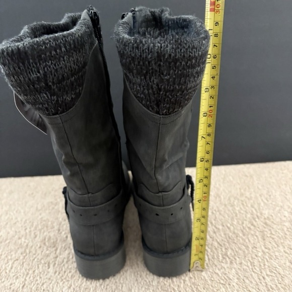 NWT MUK LUKS Women's Gray Mid-Calf Boots Size 7 Knit Cuff Side Zip Memory Foam - Picture 10 of 16